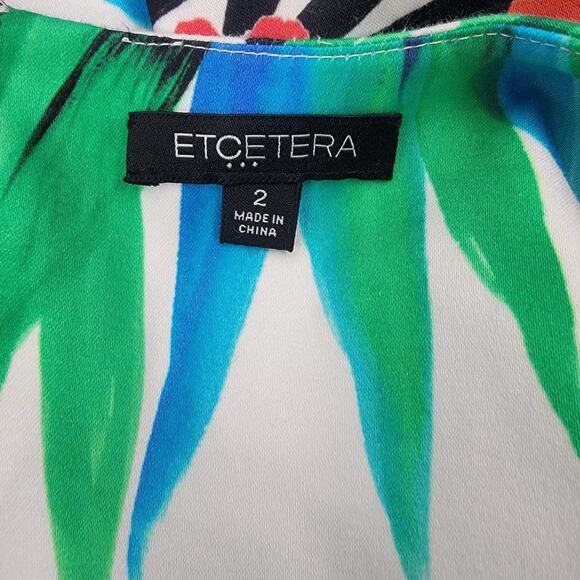 Etcetera Tropical Sleeveless Sheath Dress Back Zip Floral Lined Size 2 - Picture 5 of 6